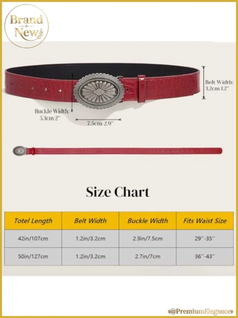 Yalice Vintage Faux Leather Belt for Women Silver Buckle Cowgirl Y2K Country